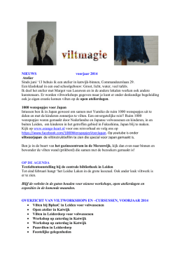 Nieuwsbrief Viltmagie, voorjaar 2014