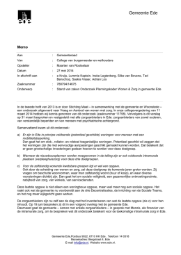 Memo svz Planningskader Wonen en zorg