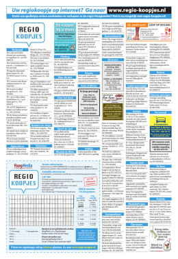 Uw regiokoopje op internet? Ga naar www.regio
