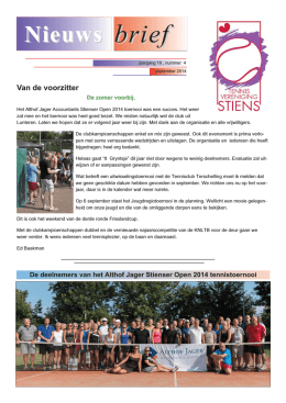 Nieuwsbrief sept 2014 - Tennisvereniging Stiens