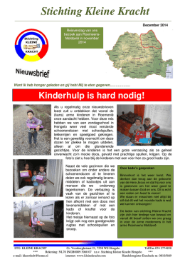 nieuwsbrief - Stichting Kleine Kracht