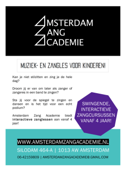 FLYER kidscursussen Amsterdam Zang Academie