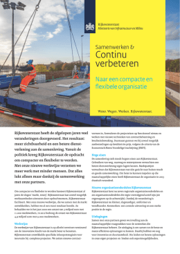 Factsheet Organisatie Rijkswaterstaat