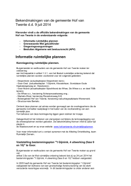 Gemeenteblad 9 juli 2014 - Gemeente Hof van Twente