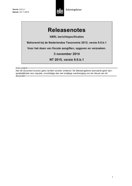 Releasenotes Belastingdienst
