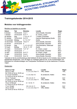 Trainingskalender 2014-2015 - Steunpunt Scouting Overijssel