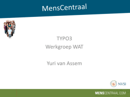 TYPO3 Werkgroep WAT Yuri van Assem