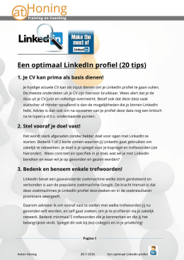 Een optimaal LinkedIn profiel (20 tips)