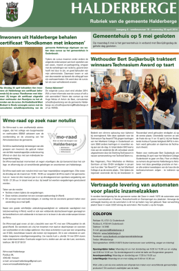 Publicaties Halderbergse Bode, 30 april 2014