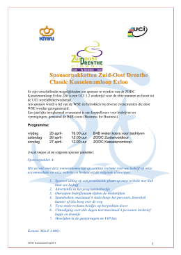 1 Er zijn verschillende mogelijkheden om sponsor te worden van de