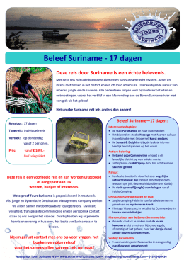 Beleef Suriname - 17 dagen - Waterproof Tours Suriname