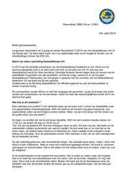 Nieuwsbrief ZKK Urk nr. 1-2014 Urk, april 2014