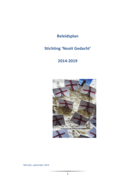 Beleidsplan 2014-2019 - Molen Nooit Gedacht Merselo