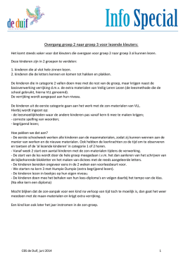 Info Special Overgang groep 2