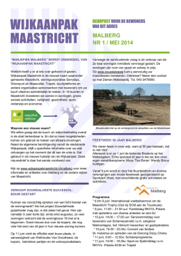 MALBERG NR 1 / MEI 2014 - Wijkaanpak Maastricht