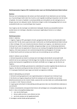 1 Klachtenprocedure Cogency VOF, handelend onder naam van