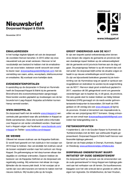 Open hier de Nieuwsbrief van november 2014 als pdf document