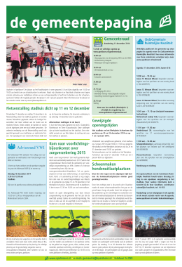 Gemeenteraad Adviesraad VWI Fietsenstalling stadhuis dicht op 11