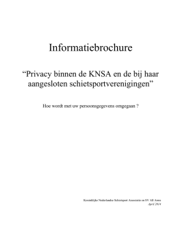 Informatiebrochure privacy KNSA en SV All Arms