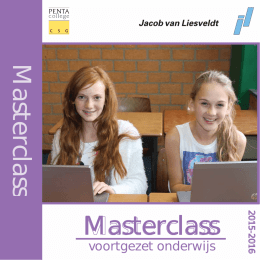 Masterclass 2015-2016 - PENTA college CSG Jacob van Liesveldt