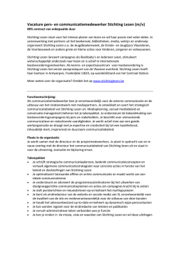 Vacature pers- en communicatiemedewerker Stichting Lezen (m/v)