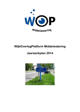 Jaarwerkplan 2014 - WOP Middelwatering