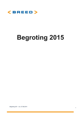 02 Bijlage 1 Breed | concept begroting 2015