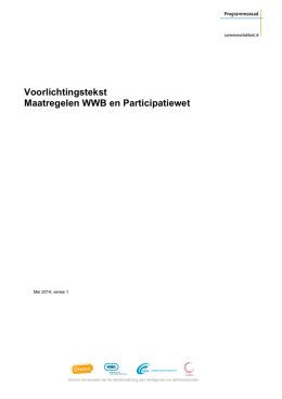 Voorlichtingstekst Maatregelen WWB en Participatiewet