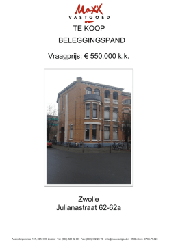 550.000 kk Zwolle Julianastraat 62-62a