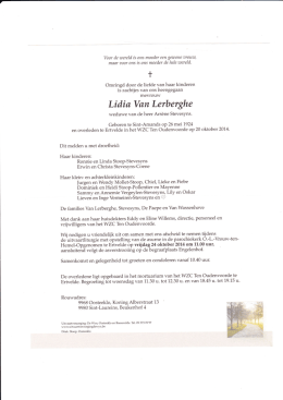 Lidia Van Lerberghe - Uitvaartverzorging De Wyn