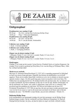 "De Zaaier" wk. 29-30 - Hervormde Gemeente Ooltgensplaat