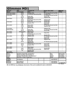 Competitie/beker jaarprogramma Glimmen MD1