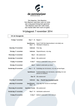 Vrijdagpost 7 november 2014 - Steinerschool Leuven de Zonnewijzer
