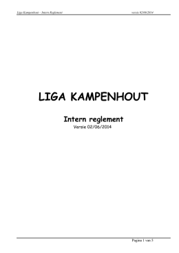 Liga Kampenhout - Intern reglement 2013