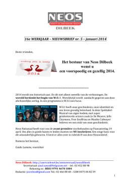 Neos nieuwsbrief 2014-01 januari - Foto