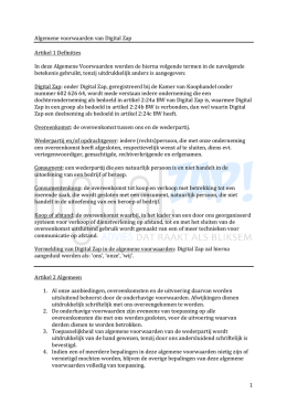 1 Algemene voorwaarden van Digital Zap Artikel 1 Definities In