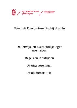 en examenregeling (OER) 2014-2015