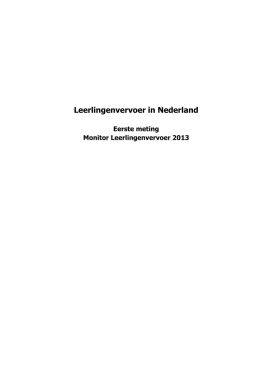 "Leerlingenvervoer in Nederland" PDF document