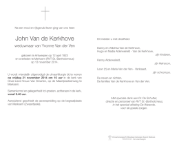 John Van de Kerkhove - uitvaartcentrum.be
