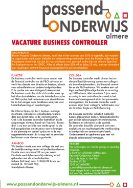 VACATURE BUSINESS CONTROLLER