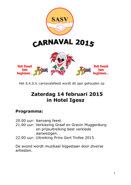 Nieuwsbrief carnaval 2015