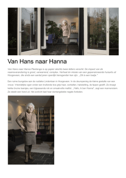 Van Hans naar Hanna - Transgender Groep Groningen