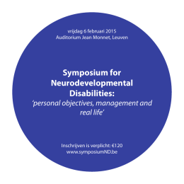 Symposium for Neurodevelopmental Disabilities: `personal
