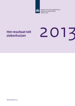 "Het resultaat telt ziekenhuizen - 2013" PDF