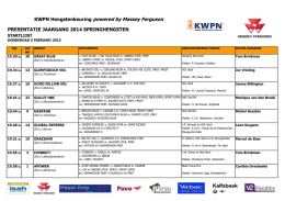 Startlijst Presentatie Jaargang 2014 SP V4