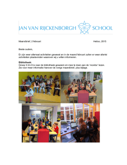 Maandbrief februari - Jan van Rijckenborghschool
