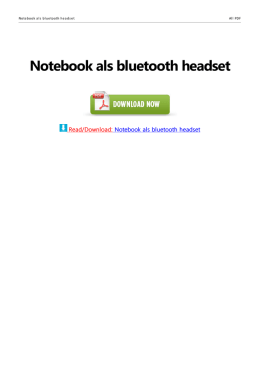 Notebook als bluetooth headset