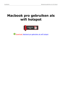 Macbook pro gebruiken als wifi hotspot