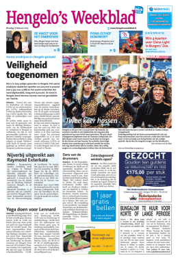 Hengelo`s Weekblad - 17 februari 2015 pagina 1