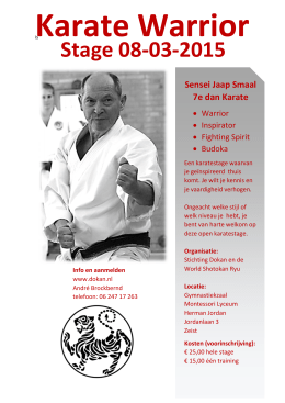 Stage Jaap Smaal te Zeist op 08 mrt 2015 - Karate